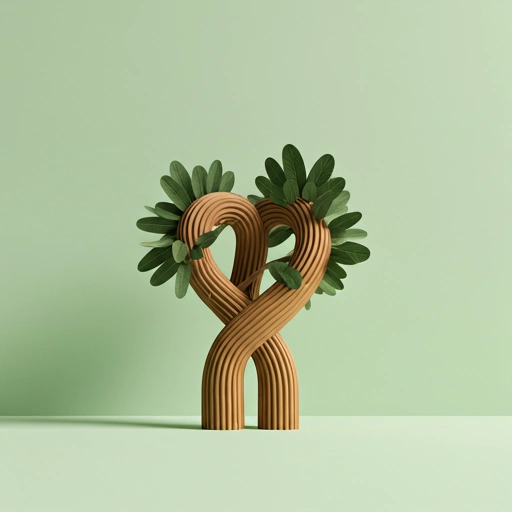 Warm, abstract illustration of a parent and child talking and smiling together.